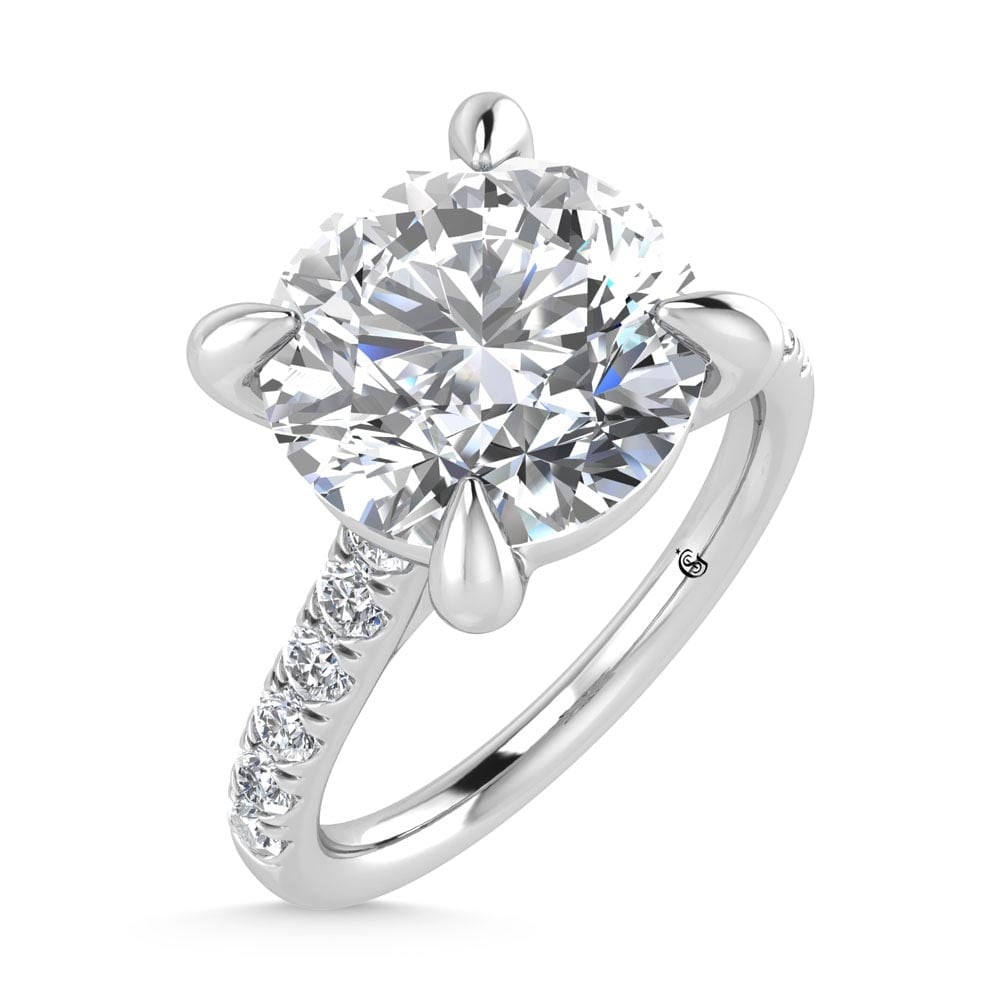 14K White Gold Lab Grown Diamond 4 1/3 Ct.Tw. Engagement Ring (IGI Certified Center 4ct) - 3