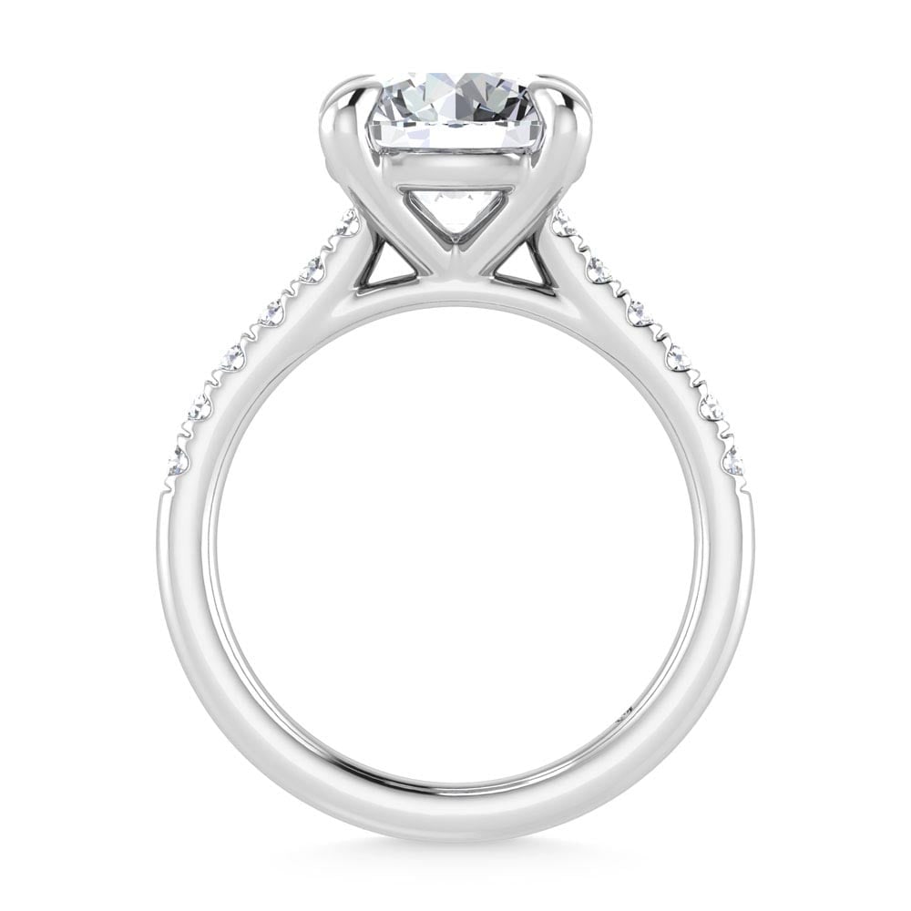 14K White Gold Lab Grown Diamond 4 1/3 Ct.Tw. Engagement Ring (IGI Certified Center 4ct) - 4