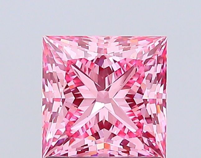 Loose Diamond - PRINCESS 1.52ct Fancy Vivid Pink VS2: Loose Diamond - PRINCESS 1.52ct Fancy Vivid Pink VS2 Source: This is a real non-mined Diamond that has been grown in a lab Shape: PRINCESS Carats: 1.52 Color: Fancy Vivid Pink Certification: IGI Video