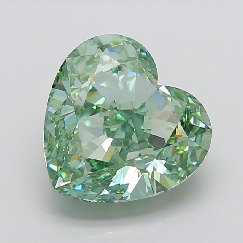 Loose Diamond - HEART 10.03ct Fancy Vivid Green VS1: Loose Diamond - HEART 10.03ct Fancy Vivid Green VS1 Source: This is a real non-mined Diamond that has been grown in a lab Shape: HEART Carats: 10.03 Color: Fancy Vivid Green Certification: IGI The Dia