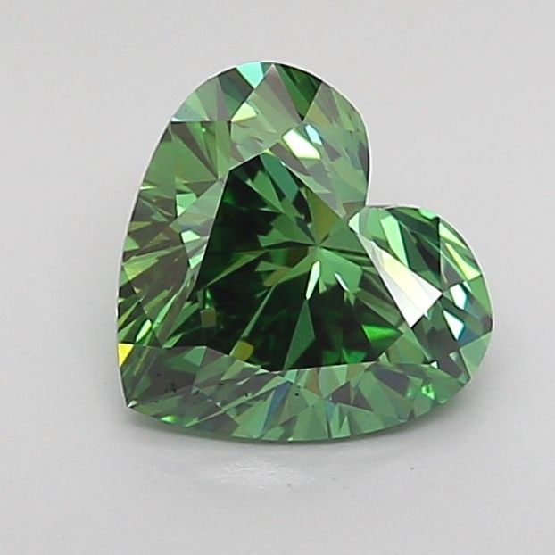 Loose Diamond - HEART 1.29ct Fancy Vivid Green VVS2: Loose Diamond - HEART 1.29ct Fancy Vivid Green VVS2 Source: This is a real non-mined Diamond that has been grown in a lab Shape: HEART Carats: 1.29 Color: Fancy Vivid Green Certification: IGI Video: