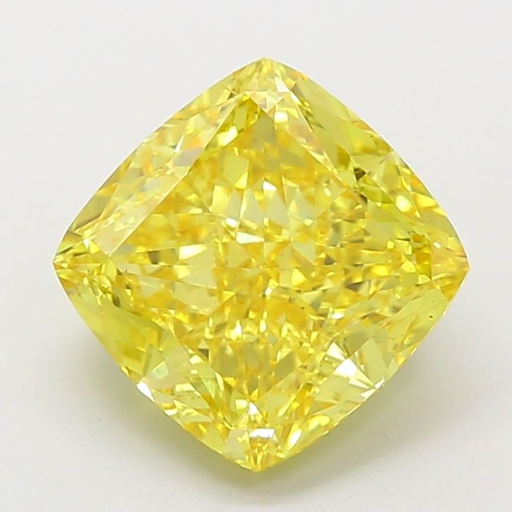 Loose Diamond - CUSHION MODIFIED 5.01ct Fancy Vivid Yellow VS2: Loose Diamond - CUSHION MODIFIED 5.01ct Fancy Vivid Yellow VS2 Source: This is a real non-mined Diamond that has been grown in a lab Shape: CUSHION MODIFIED Carats: 5.01 Color: Fancy Vivid Yellow Cert