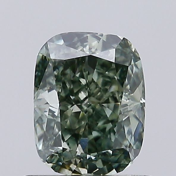 Loose Diamond - CUSHION BRILLIANT 0.82ct Fancy Vivid Green VS1: Loose Diamond - CUSHION BRILLIANT 0.82ct Fancy Vivid Green VS1 Source: This is a real non-mined Diamond that has been grown in a lab Shape: CUSHION BRILLIANT Carats: 0.82 Color: Fancy Vivid Green Cert