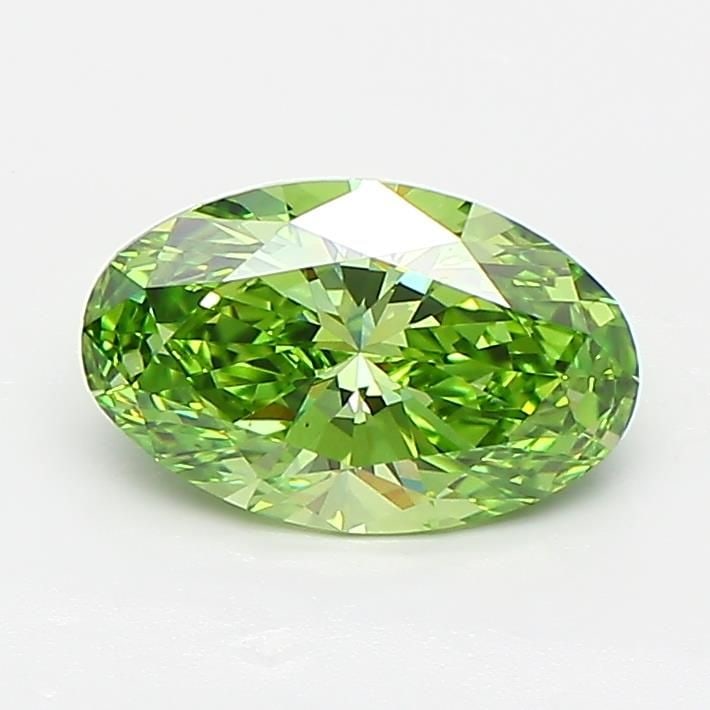Loose Diamond - OVAL 1.07ct Fancy Vivid Green VS2: Loose Diamond - OVAL 1.07ct Fancy Vivid Green VS2 Source: This is a real non-mined Diamond that has been grown in a lab Shape: OVAL Carats: 1.07 Color: Fancy Vivid Green Certification: IGI Video:
