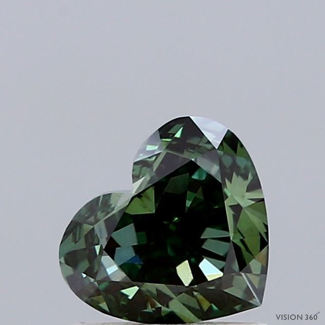 Loose Diamond - HEART 1.12ct Fancy Vivid Green VS2: Loose Diamond - HEART 1.12ct Fancy Vivid Green VS2 Source: This is a real non-mined Diamond that has been grown in a lab Shape: HEART Carats: 1.12 Color: Fancy Vivid Green Certification: IGI Video: