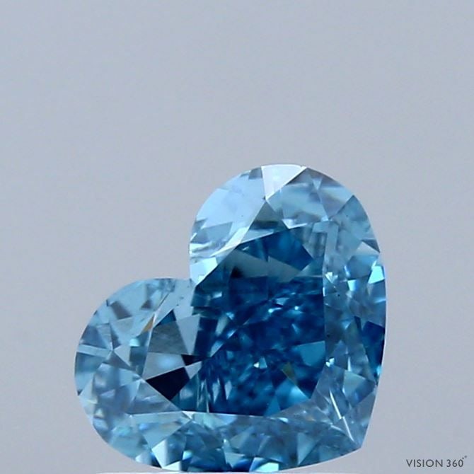 Loose Diamond - HEART 1.53ct Fancy Vivid Blue VS1: Loose Diamond - HEART 1.53ct Fancy Vivid Blue VS1 Source: This is a real non-mined Diamond that has been grown in a lab Shape: HEART Carats: 1.53 Color: Fancy Vivid Blue Certification: IGI Video: