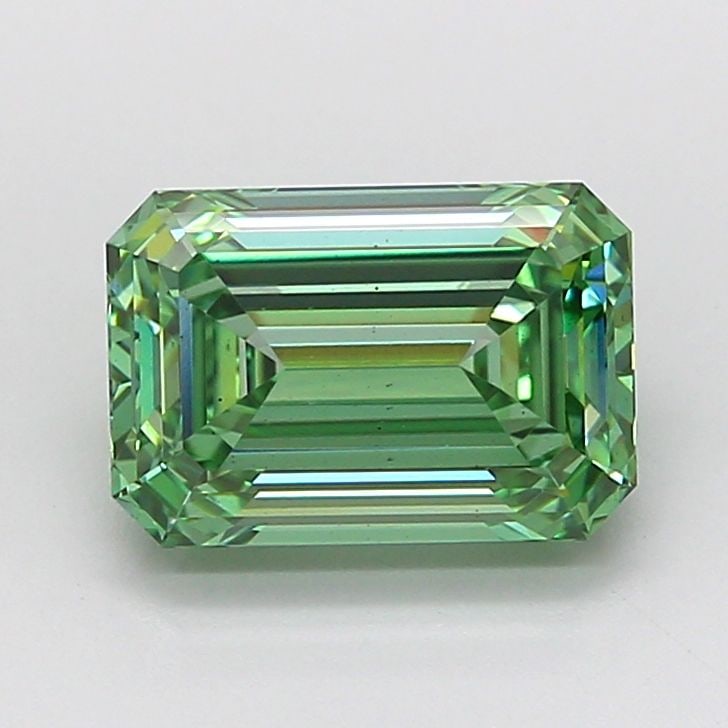 Loose Diamond - EMERALD 2.58ct Fancy Vivid Green VS1: Loose Diamond - EMERALD 2.58ct Fancy Vivid Green VS1 Source: This is a real non-mined Diamond that has been grown in a lab Shape: EMERALD Carats: 2.58 Color: Fancy Vivid Green Certification: IGI Video