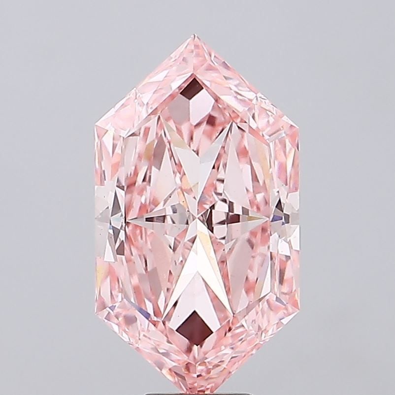 Loose Diamond - HEXAGONAL 10.01ct Fancy Vivid Pink VS2: Loose Diamond - HEXAGONAL 10.01ct Fancy Vivid Pink VS2 Source: This is a real non-mined Diamond that has been grown in a lab Shape: HEXAGONAL Carats: 10.01 Color: Fancy Vivid Pink Certification: IGI