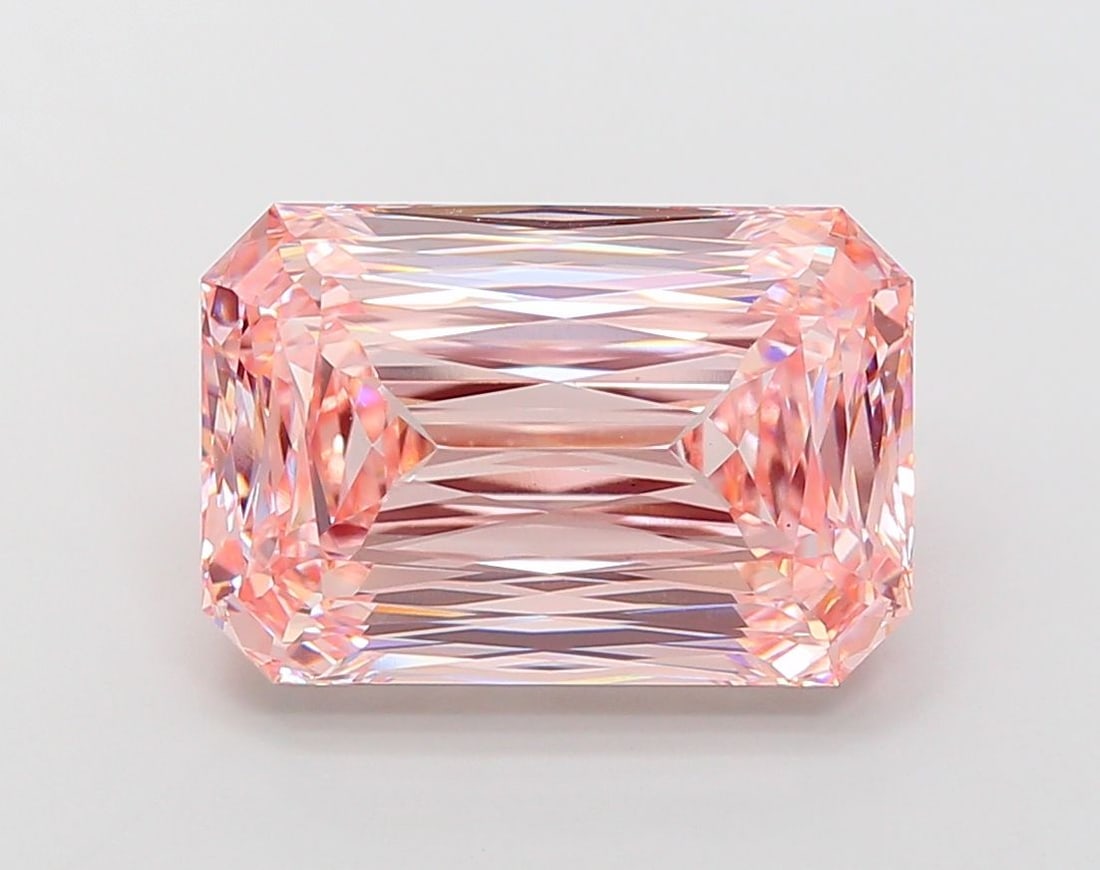 Loose Diamond - RADIANT 10.44ct Fancy Intense Pink VS1: Loose Diamond - RADIANT 10.44ct Fancy Intense Pink VS1 Source: This is a real non-mined Diamond that has been grown in a lab Shape: RADIANT Carats: 10.44 Color: Fancy Intense Pink Certification: IGI V