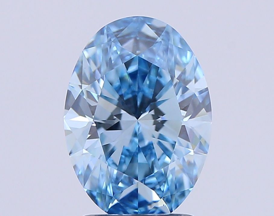 Loose Diamond - OVAL 2.03ct Fancy Vivid Blue VVS2: Loose Diamond - OVAL 2.03ct Fancy Vivid Blue VVS2 Source: This is a real non-mined Diamond that has been grown in a lab Shape: OVAL Carats: 2.03 Color: Fancy Vivid Blue Certification: NONE Video: