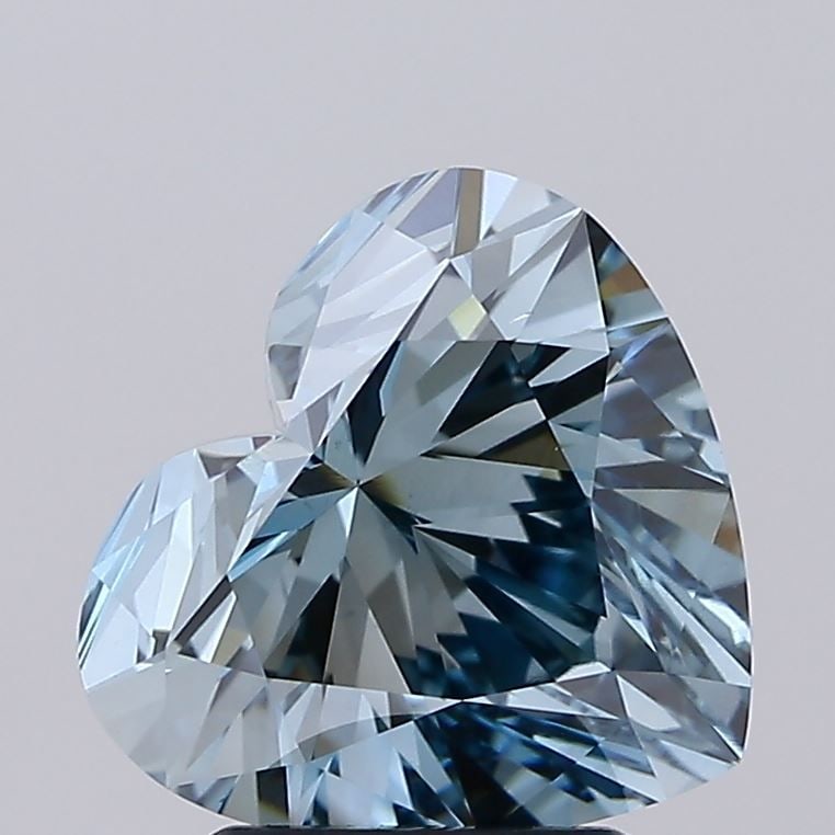 Loose Diamond - HEART 3.1ct Fancy Intense Greenish Blue VS1: Loose Diamond - HEART 3.1ct Fancy Intense Greenish Blue VS1 Source: This is a real non-mined Diamond that has been grown in a lab Shape: HEART Carats: 3.1 Color: Fancy Intense Greenish Blue Certificat