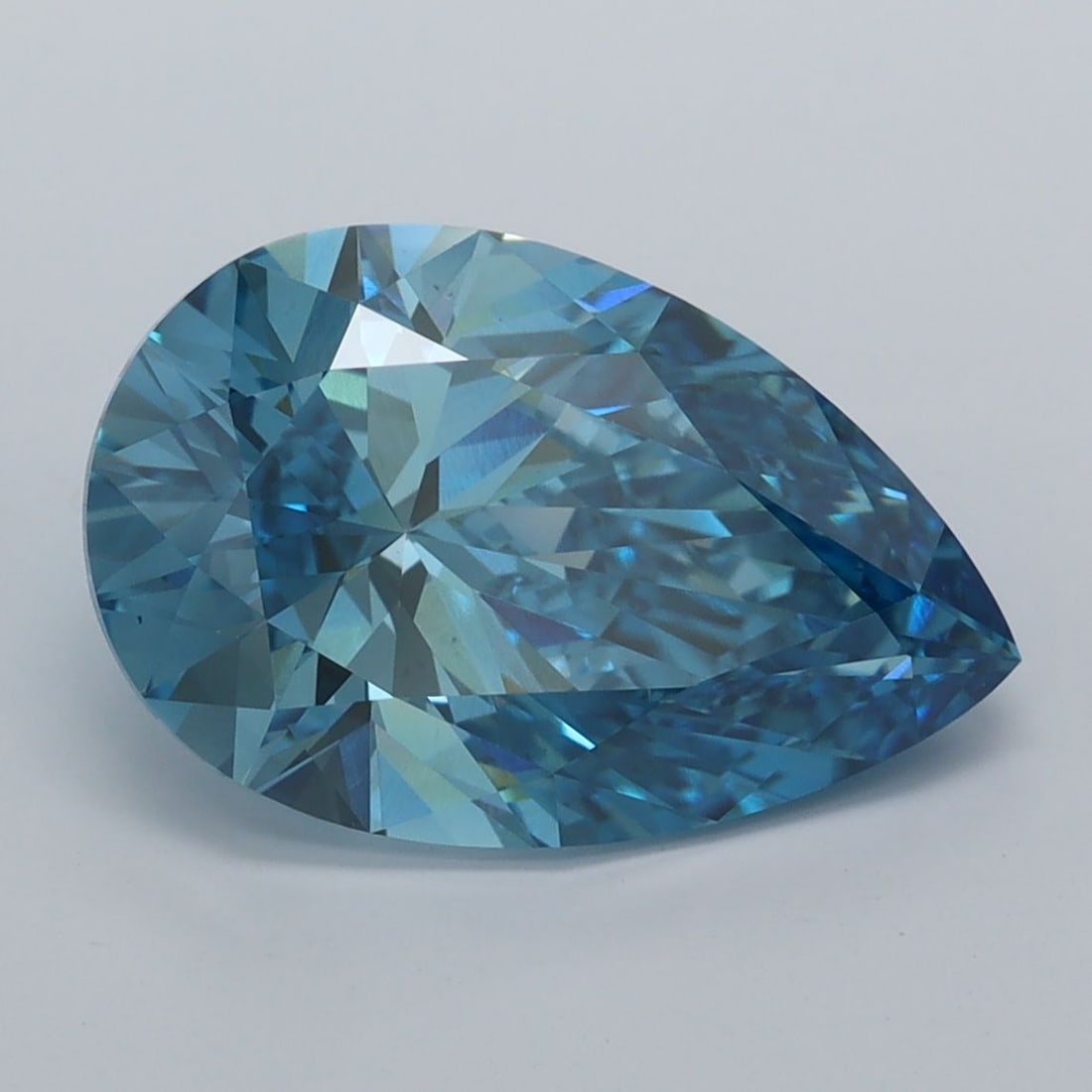 Loose Diamond - PEAR 3.95ct Fancy Vivid Blue VS1: Loose Diamond - PEAR 3.95ct Fancy Vivid Blue VS1 Source: This is a real non-mined Diamond that has been grown in a lab Shape: PEAR Carats: 3.95 Color: Fancy Vivid Blue Certification: IGI Video: