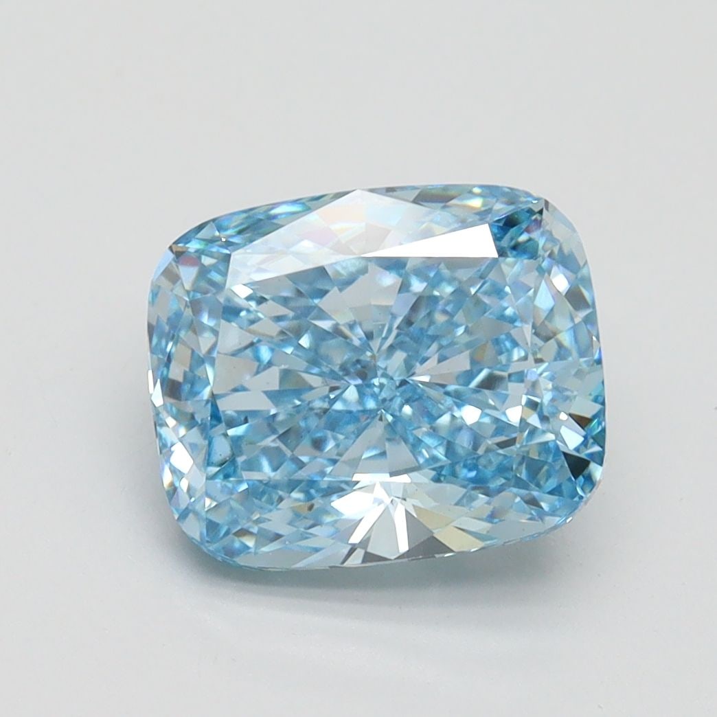 Loose Diamond - CUSHION BRILLIANT 2.65ct Fancy Vivid Blue VS2: Loose Diamond - CUSHION BRILLIANT 2.65ct Fancy Vivid Blue VS2 Source: This is a real non-mined Diamond that has been grown in a lab Shape: CUSHION BRILLIANT Carats: 2.65 Color: Fancy Vivid Blue Certif