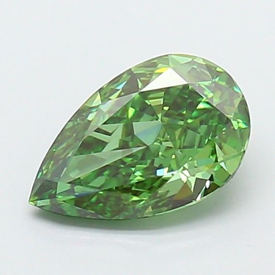 Loose Diamond - PEAR 1.1ct Fancy Vivid Green VVS2: Loose Diamond - PEAR 1.1ct Fancy Vivid Green VVS2 Source: This is a real non-mined Diamond that has been grown in a lab Shape: PEAR Carats: 1.1 Color: Fancy Vivid Green Certification: IGI Video: