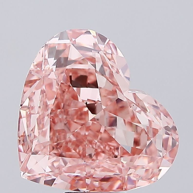Loose Diamond - HEART 15.25ct Fancy Vivid Pink VS1: Loose Diamond - HEART 15.25ct Fancy Vivid Pink VS1 Source: This is a real non-mined Diamond that has been grown in a lab Shape: HEART Carats: 15.25 Color: Fancy Vivid Pink Certification: IGI Video: