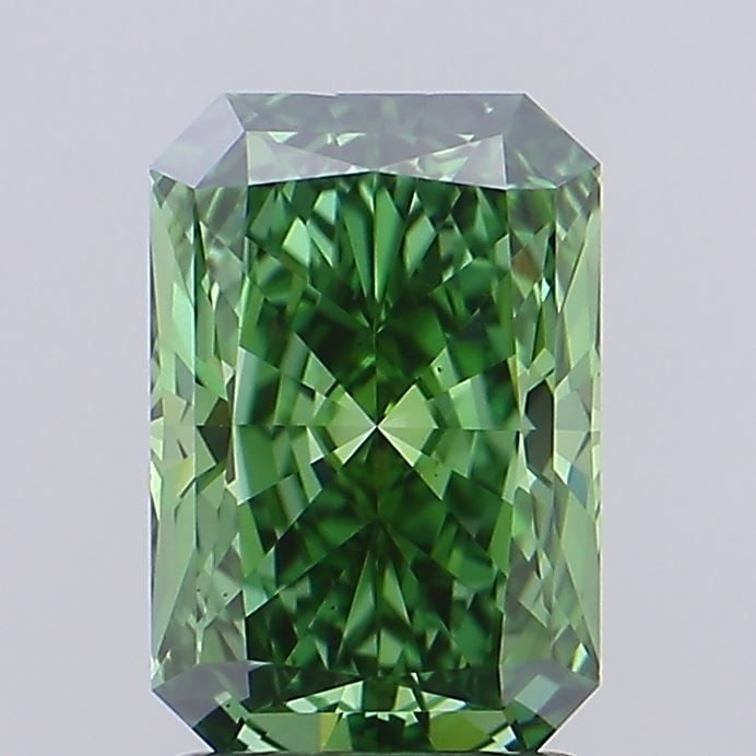 Loose Diamond - RADIANT 1.61ct Fancy Vivid Green VS1: Loose Diamond - RADIANT 1.61ct Fancy Vivid Green VS1 Source: This is a real non-mined Diamond that has been grown in a lab Shape: RADIANT Carats: 1.61 Color: Fancy Vivid Green Certification: IGI Video