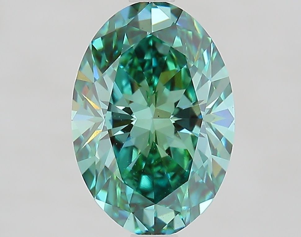 Loose Diamond - OVAL 2.35ct Fancy Vivid Green VS2: Loose Diamond - OVAL 2.35ct Fancy Vivid Green VS2 Source: This is a real non-mined Diamond that has been grown in a lab Shape: OVAL Carats: 2.35 Color: Fancy Vivid Green Certification: IGI Video: