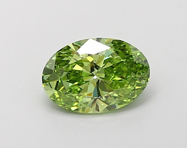 Loose Diamond - OVAL 1.01ct Fancy Vivid Green VVS2: Loose Diamond - OVAL 1.01ct Fancy Vivid Green VVS2 Source: This is a real non-mined Diamond that has been grown in a lab Shape: OVAL Carats: 1.01 Color: Fancy Vivid Green Certification: IGI Video: