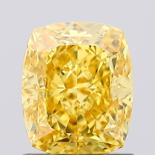 Loose Diamond - CUSHION MODIFIED 1.21ct Fancy Vivid Yellow VS1: Loose Diamond - CUSHION MODIFIED 1.21ct Fancy Vivid Yellow VS1 Source: This is a real non-mined Diamond that has been grown in a lab Shape: CUSHION MODIFIED Carats: 1.21 Color: Fancy Vivid Yellow Cert