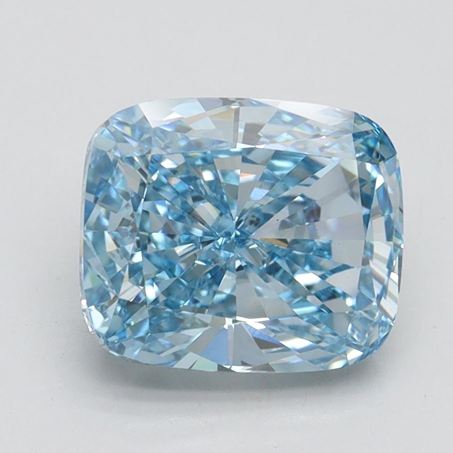 Loose Diamond - CUSHION BRILLIANT 2.7ct Fancy Vivid Blue VS1: Loose Diamond - CUSHION BRILLIANT 2.7ct Fancy Vivid Blue VS1 Source: This is a real non-mined Diamond that has been grown in a lab Shape: CUSHION BRILLIANT Carats: 2.7 Color: Fancy Vivid Blue Certific