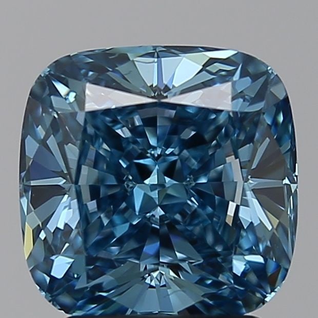 Loose Diamond - CUSHION BRILLIANT 2.53ct Blue VVS2: Loose Diamond - CUSHION BRILLIANT 2.53ct Blue VVS2 Source: This is a real non-mined Diamond that has been grown in a lab Shape: CUSHION BRILLIANT Carats: 2.53 Color: Blue Certification: NONE Video: