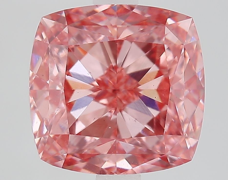 Loose Diamond - CUSHION MODIFIED 4.18ct Fancy Vivid Pink VS1: Loose Diamond - CUSHION MODIFIED 4.18ct Fancy Vivid Pink VS1 Source: This is a real non-mined Diamond that has been grown in a lab Shape: CUSHION MODIFIED Carats: 4.18 Color: Fancy Vivid Pink Certific