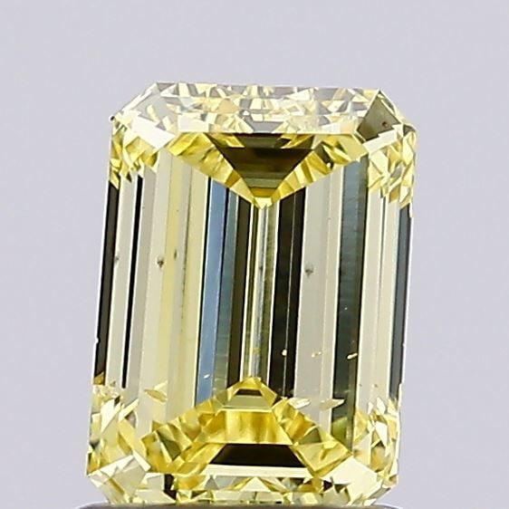 Loose Diamond - EMERALD 0.94ct Fancy Intense Yellow VS2: Loose Diamond - EMERALD 0.94ct Fancy Intense Yellow VS2 Source: This is a real non-mined Diamond that has been grown in a lab Shape: EMERALD Carats: 0.94 Color: Fancy Intense Yellow Certification:
