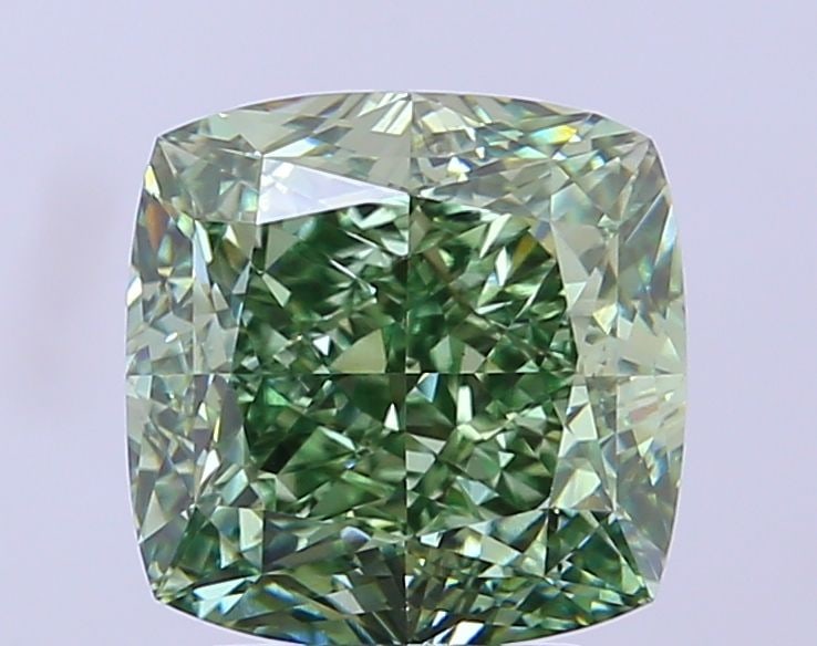 Loose Diamond - CUSHION MODIFIED 4.06ct Fancy Vivid Green VS1: Loose Diamond - CUSHION MODIFIED 4.06ct Fancy Vivid Green VS1 Source: This is a real non-mined Diamond that has been grown in a lab Shape: CUSHION MODIFIED Carats: 4.06 Color: Fancy Vivid Green Certif