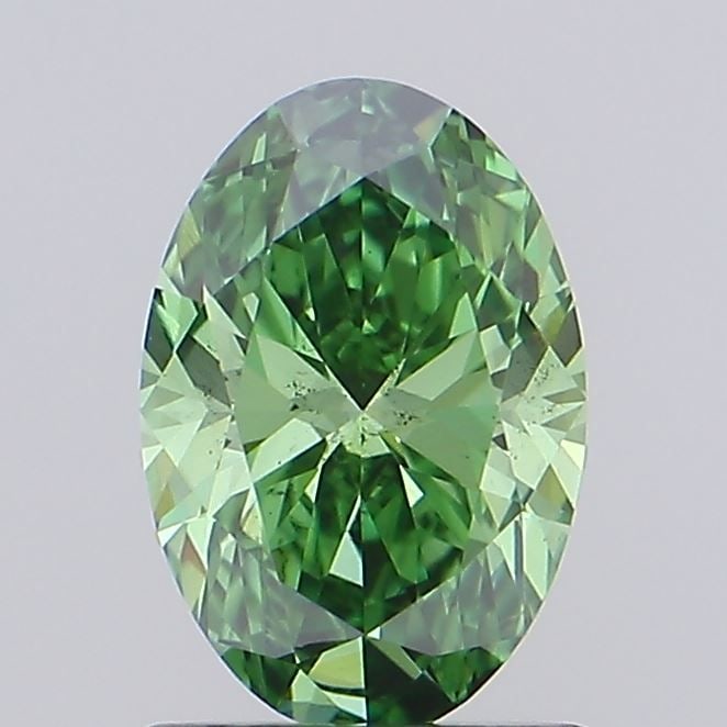 Loose Diamond - OVAL 1.1ct Fancy Vivid Green VS2: Loose Diamond - OVAL 1.1ct Fancy Vivid Green VS2 Source: This is a real non-mined Diamond that has been grown in a lab Shape: OVAL Carats: 1.1 Color: Fancy Vivid Green Certification: NONE Video: