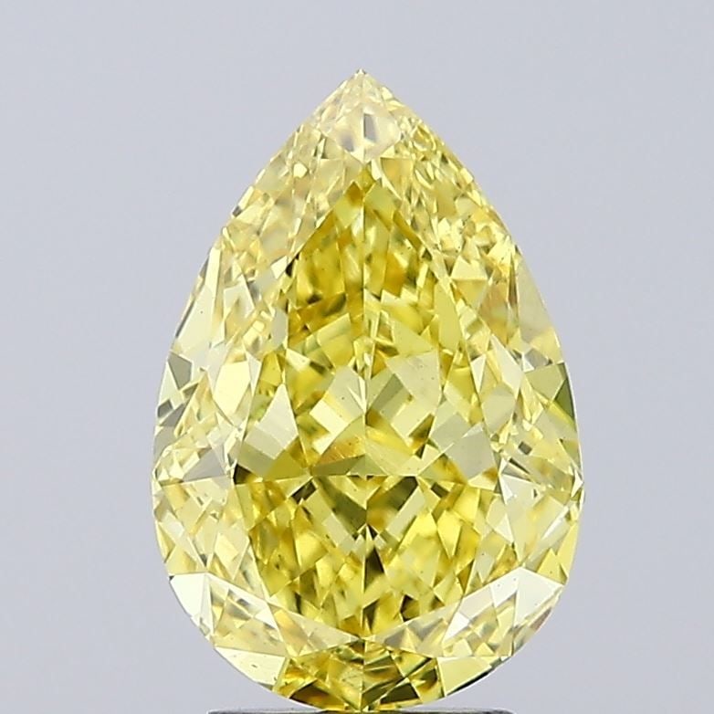 Loose Diamond - PEAR 3.65ct Fancy Vivid Yellow VS1: Loose Diamond - PEAR 3.65ct Fancy Vivid Yellow VS1 Source: This is a real non-mined Diamond that has been grown in a lab Shape: PEAR Carats: 3.65 Color: Fancy Vivid Yellow Certification: IGI Video: