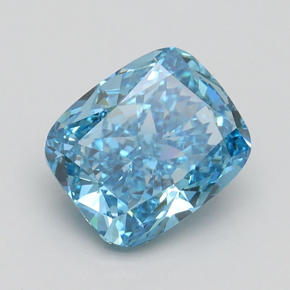 Loose Diamond - CUSHION BRILLIANT 2.4ct Fancy Vivid Blue VS1: Loose Diamond - CUSHION BRILLIANT 2.4ct Fancy Vivid Blue VS1 Source: This is a real non-mined Diamond that has been grown in a lab Shape: CUSHION BRILLIANT Carats: 2.4 Color: Fancy Vivid Blue Certific