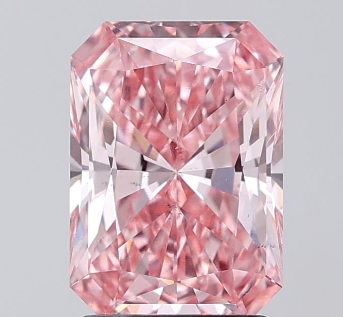 Loose Diamond - RADIANT 2.19ct Fancy Vivid Pink VS2: Loose Diamond - RADIANT 2.19ct Fancy Vivid Pink VS2 Source: This is a real non-mined Diamond that has been grown in a lab Shape: RADIANT Carats: 2.19 Color: Fancy Vivid Pink Certification: IGI Video: