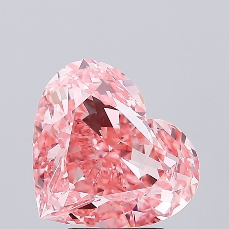 Loose Diamond - HEART 4.0ct Fancy Vivid Pink VS2: Loose Diamond - HEART 4.0ct Fancy Vivid Pink VS2 Source: This is a real non-mined Diamond that has been grown in a lab Shape: HEART Carats: 4.0 Color: Fancy Vivid Pink Certification: IGI Video:
