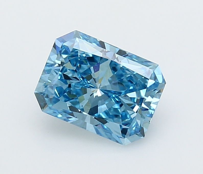 Loose Diamond - RADIANT 2.01ct Fancy Vivid Blue VS2: Loose Diamond - RADIANT 2.01ct Fancy Vivid Blue VS2 Source: This is a real non-mined Diamond that has been grown in a lab Shape: RADIANT Carats: 2.01 Color: Fancy Vivid Blue Certification: IGI Video: