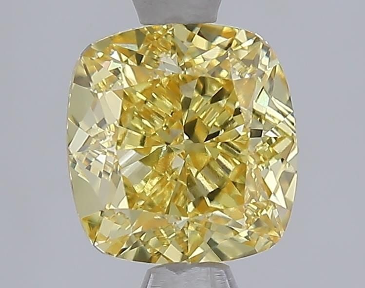 Loose Diamond - CUSHION MODIFIED 2.06ct Fancy Vivid Yellow VVS2: Loose Diamond - CUSHION MODIFIED 2.06ct Fancy Vivid Yellow VVS2 Source: This is a real non-mined Diamond that has been grown in a lab Shape: CUSHION MODIFIED Carats: 2.06 Color: Fancy Vivid Yellow Cer