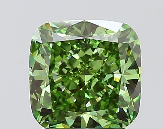 Loose Diamond - CUSHION MODIFIED 2.0ct Fancy Vivid Green VS1: Loose Diamond - CUSHION MODIFIED 2.0ct Fancy Vivid Green VS1 Source: This is a real non-mined Diamond that has been grown in a lab Shape: CUSHION MODIFIED Carats: 2.0 Color: Fancy Vivid Green Certific