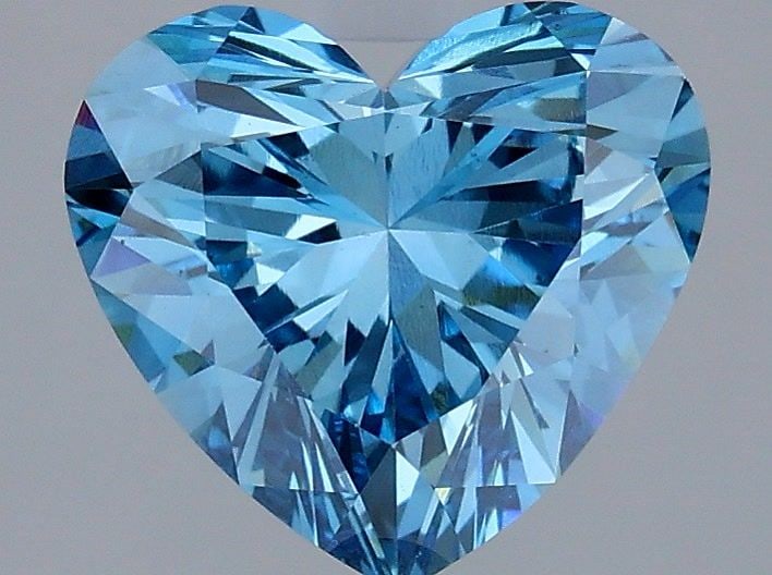 Loose Diamond - HEART 2.09ct Fancy Vivid Blue VS1: Loose Diamond - HEART 2.09ct Fancy Vivid Blue VS1 Source: This is a real non-mined Diamond that has been grown in a lab Shape: HEART Carats: 2.09 Color: Fancy Vivid Blue Certification: IGI Video: