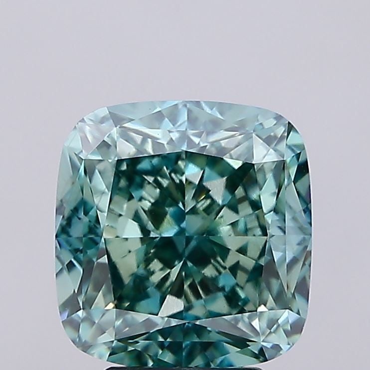 Loose Diamond - CUSHION MODIFIED 5.08ct Fancy Vivid Green VS1: Loose Diamond - CUSHION MODIFIED 5.08ct Fancy Vivid Green VS1 Source: This is a real non-mined Diamond that has been grown in a lab Shape: CUSHION MODIFIED Carats: 5.08 Color: Fancy Vivid Green Certif