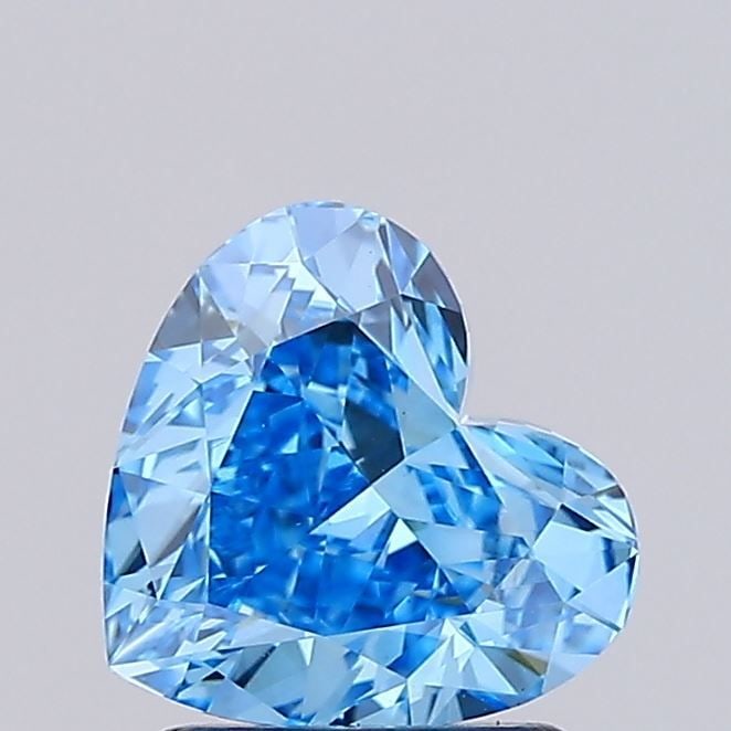 Loose Diamond - HEART 1.63ct Fancy Vivid Blue VS1: Loose Diamond - HEART 1.63ct Fancy Vivid Blue VS1 Source: This is a real non-mined Diamond that has been grown in a lab Shape: HEART Carats: 1.63 Color: Fancy Vivid Blue Certification: IGI Video: