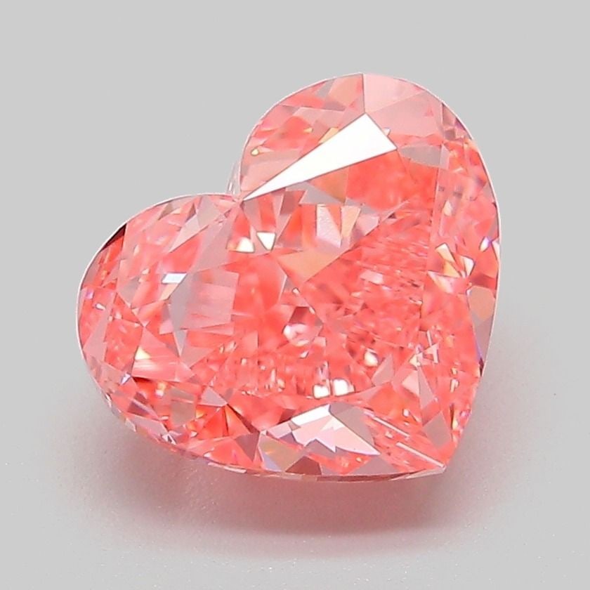 Loose Diamond - HEART 3.07ct Fancy Vivid Pink VVS2: Loose Diamond - HEART 3.07ct Fancy Vivid Pink VVS2 Source: This is a real non-mined Diamond that has been grown in a lab Shape: HEART Carats: 3.07 Color: Fancy Vivid Pink Certification: IGI Video:
