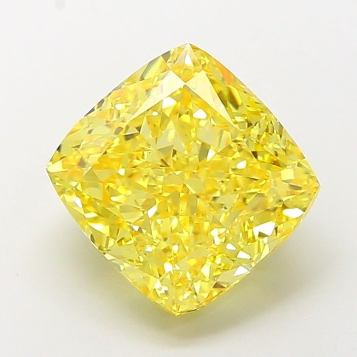 Loose Diamond - CUSHION MODIFIED 5.02ct Fancy Vivid Yellow VS1: Loose Diamond - CUSHION MODIFIED 5.02ct Fancy Vivid Yellow VS1 Source: This is a real non-mined Diamond that has been grown in a lab Shape: CUSHION MODIFIED Carats: 5.02 Color: Fancy Vivid Yellow Cert