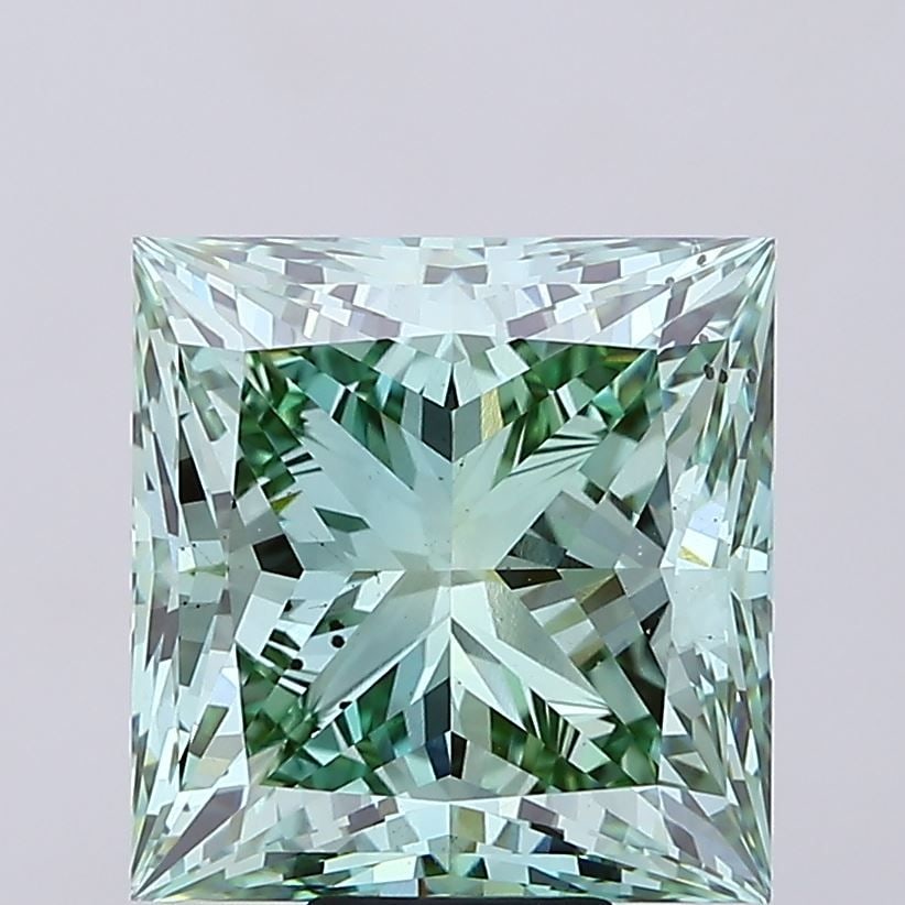 Loose Diamond - PRINCESS 12.25ct Fancy Vivid Green VS2 (1 of 1)