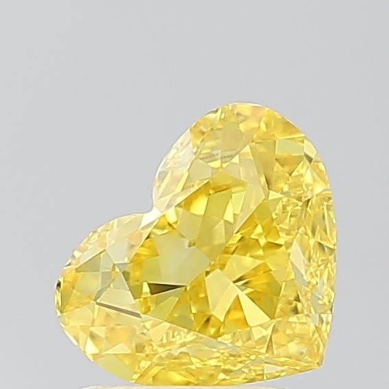 Loose Diamond - HEART 1.51ct Fancy Vivid Yellow VVS2: Loose Diamond - HEART 1.51ct Fancy Vivid Yellow VVS2 Source: This is a real non-mined Diamond that has been grown in a lab Shape: HEART Carats: 1.51 Color: Fancy Vivid Yellow Certification: IGI Video: