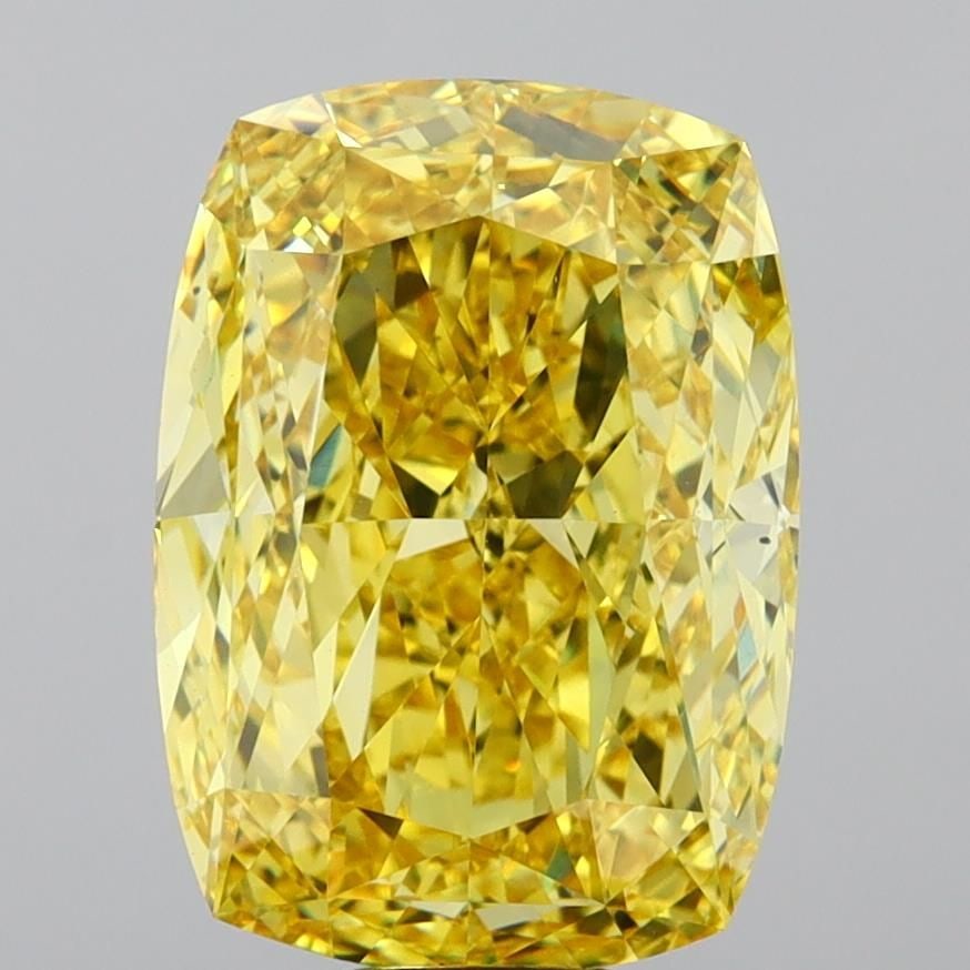 Loose Diamond - CUSHION MODIFIED 15.0ct Fancy Vivid Yellow VS1: Loose Diamond - CUSHION MODIFIED 15.0ct Fancy Vivid Yellow VS1 Source: This is a real non-mined Diamond that has been grown in a lab Shape: CUSHION MODIFIED Carats: 15.0 Color: Fancy Vivid Yellow Cert