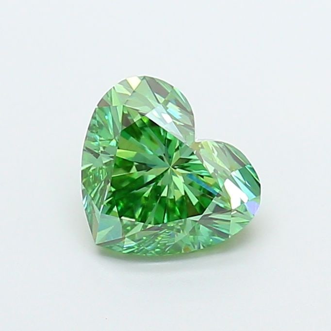 Loose Diamond - HEART 1.5ct Fancy Vivid Green VVS2: Loose Diamond - HEART 1.5ct Fancy Vivid Green VVS2 Source: This is a real non-mined Diamond that has been grown in a lab Shape: HEART Carats: 1.5 Color: Fancy Vivid Green Certification: IGI Video:
