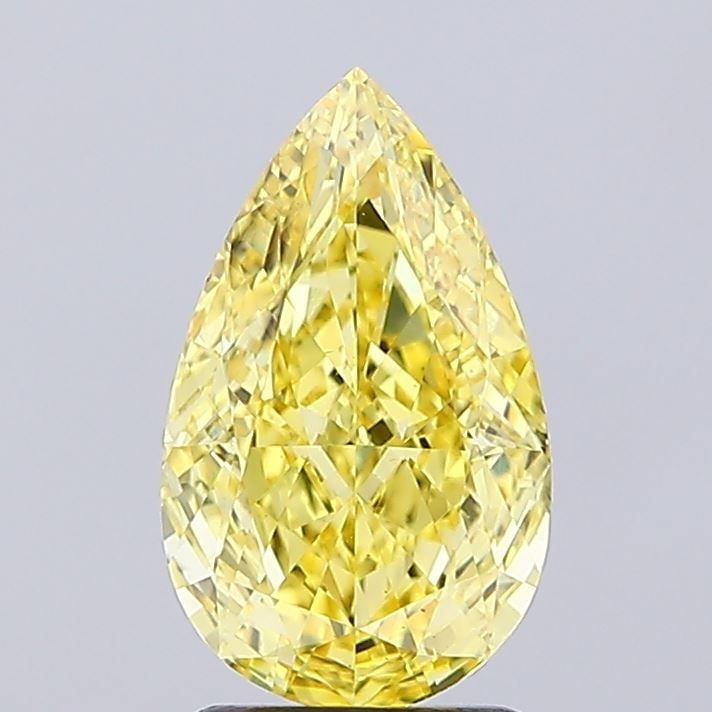 Loose Diamond - PEAR 1.76ct Fancy Vivid Yellow VS1: Loose Diamond - PEAR 1.76ct Fancy Vivid Yellow VS1 Source: This is a real non-mined Diamond that has been grown in a lab Shape: PEAR Carats: 1.76 Color: Fancy Vivid Yellow Certification: IGI Video: