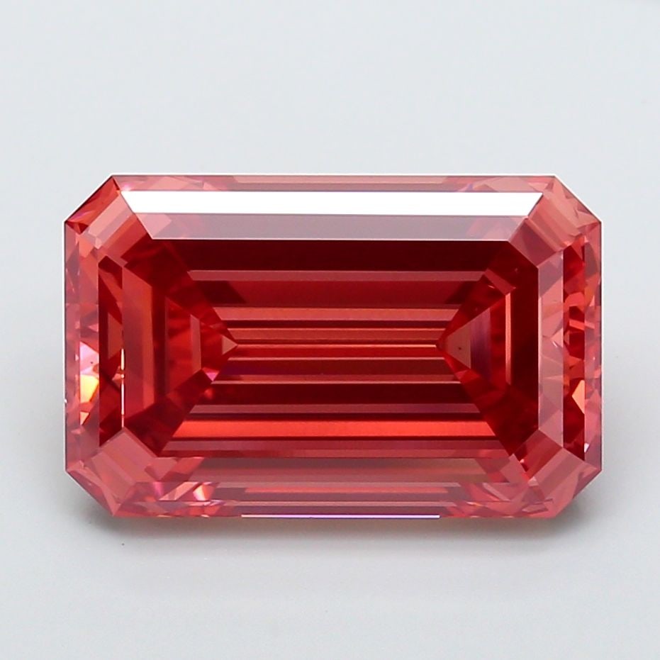 Loose Diamond - EMERALD 10.07ct Fancy Vivid Pink VS1: Loose Diamond - EMERALD 10.07ct Fancy Vivid Pink VS1 Source: This is a real non-mined Diamond that has been grown in a lab Shape: EMERALD Carats: 10.07 Color: Fancy Vivid Pink Certification: IGI Video