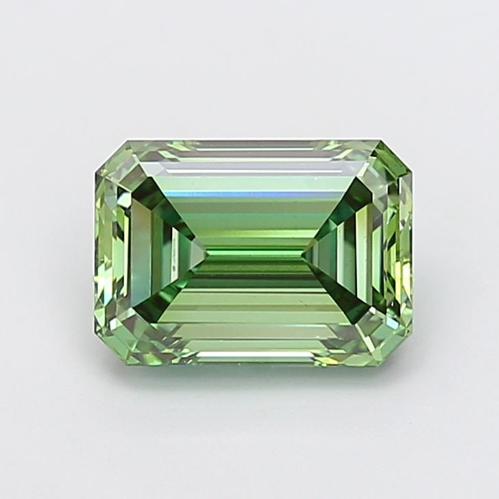 Loose Diamond - EMERALD 3.02ct Fancy Vivid Green VS1: Loose Diamond - EMERALD 3.02ct Fancy Vivid Green VS1 Source: This is a real non-mined Diamond that has been grown in a lab Shape: EMERALD Carats: 3.02 Color: Fancy Vivid Green Certification: IGI Video