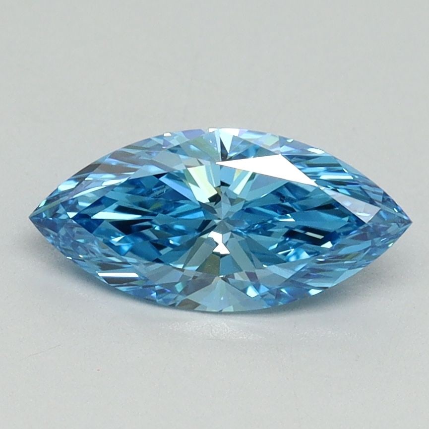 Loose Diamond - MARQUISE 0.9ct Fancy Vivid Blue VVS2: Loose Diamond - MARQUISE 0.9ct Fancy Vivid Blue VVS2 Source: This is a real non-mined Diamond that has been grown in a lab Shape: MARQUISE Carats: 0.9 Color: Fancy Vivid Blue Certification: IGI Video: