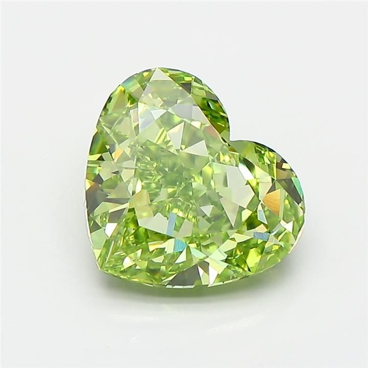 Loose Diamond - HEART 3.08ct Fancy Vivid Green VVS2: Loose Diamond - HEART 3.08ct Fancy Vivid Green VVS2 Source: This is a real non-mined Diamond that has been grown in a lab Shape: HEART Carats: 3.08 Color: Fancy Vivid Green Certification: IGI Video: